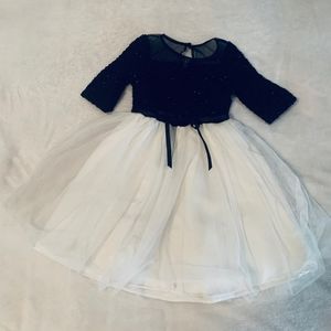 Childrens place black and white dress with sequins